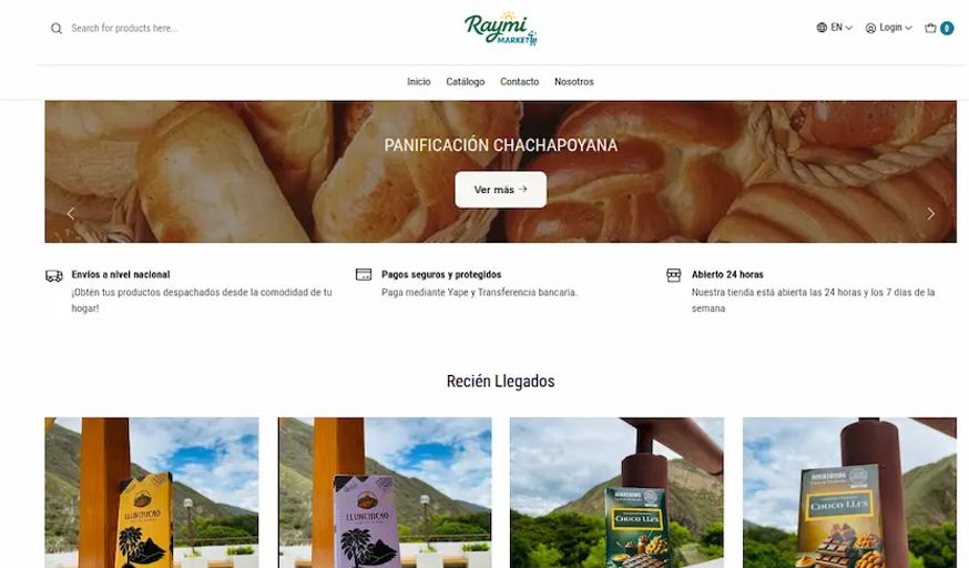 A screenshot of Raymi Market